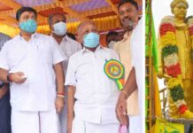 தமிழ் தாத்தா வ.உ.சிதம்பரம் பிள்ளையின் சிலையை மதுரையில் திறந்து வைத்தார்த்தமிழக நிதியமைச்சர் தியாகராஜன்