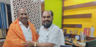 மாநில கொங்கு வேளாள கவுண்டர்கள் பேரவை-யின் பொதுசெயலாளர் திரு. தேவராஜ் அவர்கள் மரியாதை நிமித்தமாக, சென்னை-யில் உள்ள வேளாளர் மையத்தின் தலைமை நிலையத்திற்கு வருகை புரிந்தார்.